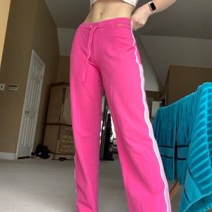90s Y2K Hot Pink Racer Stripe Pants True Vintage